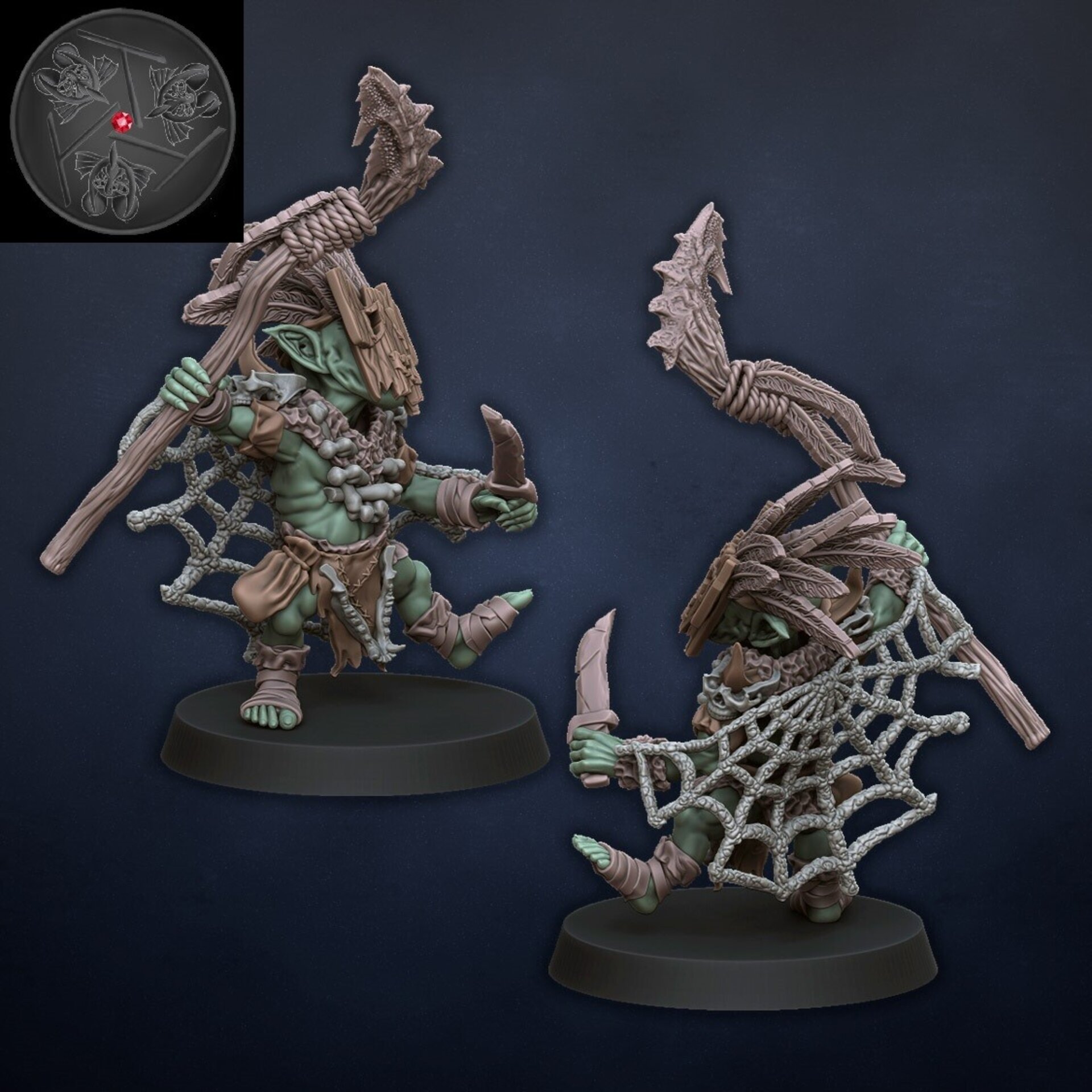 Forest Goblin Shaman on foot (dragons lake) orcs & goblins - resin - 28 mm - 2